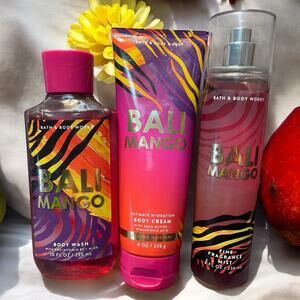 Bath & Body Works Bali Mango 3 Piece Bundle Passionflower Scented Body Care Gift